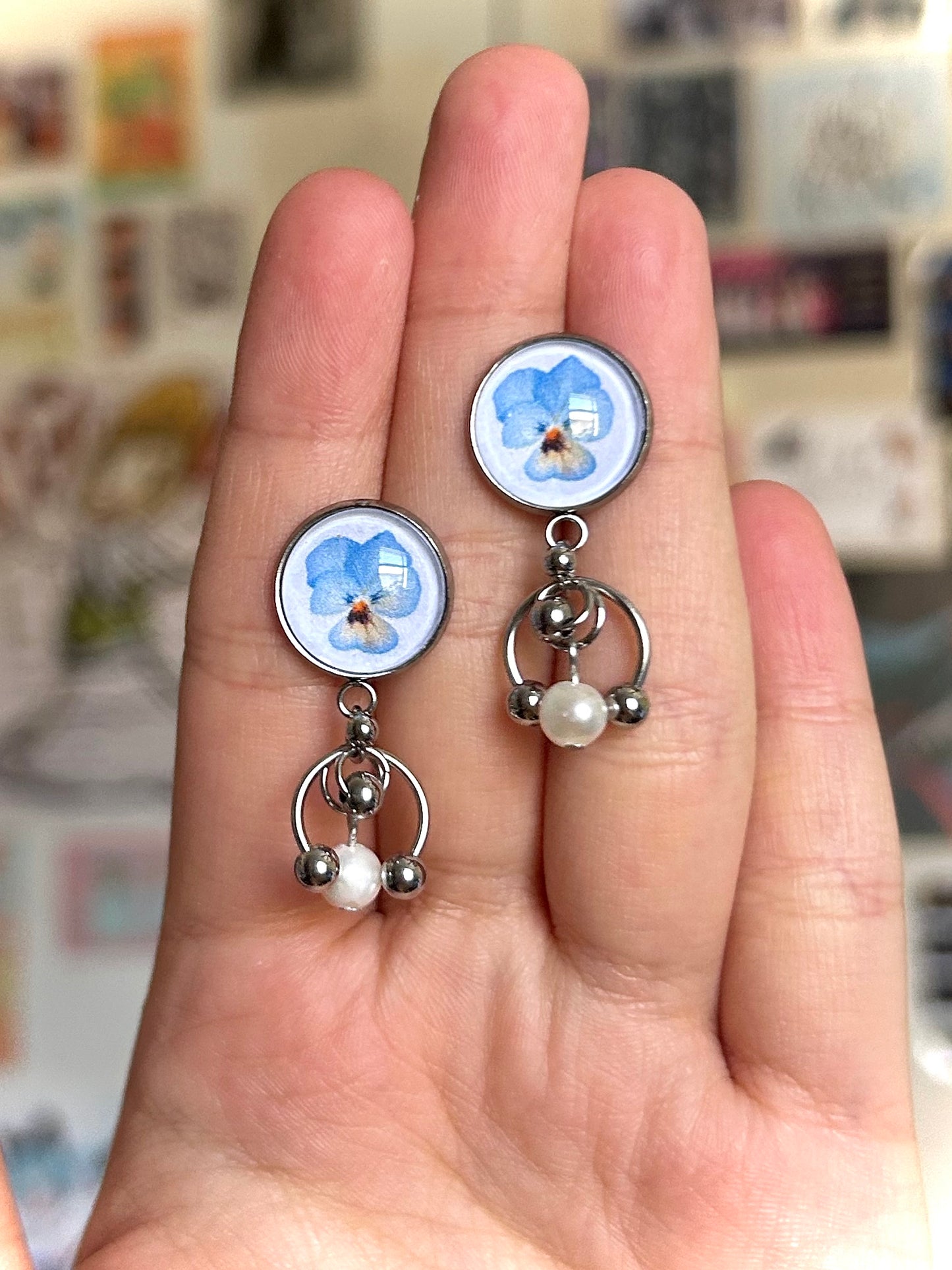 bubble botanical earrings
