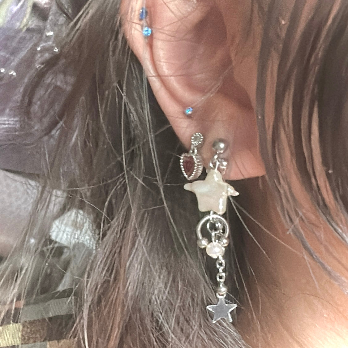 gray shooting star studs