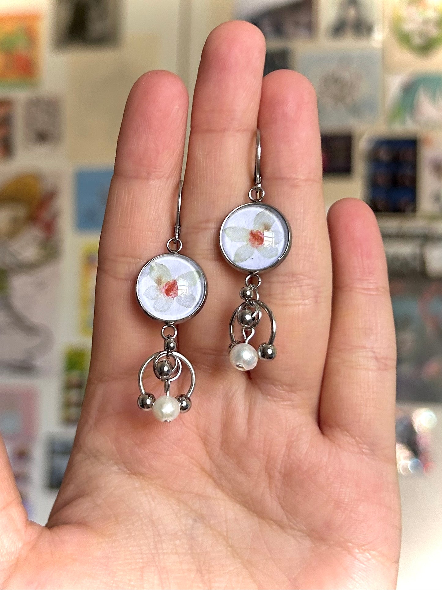 bubble botanical earrings
