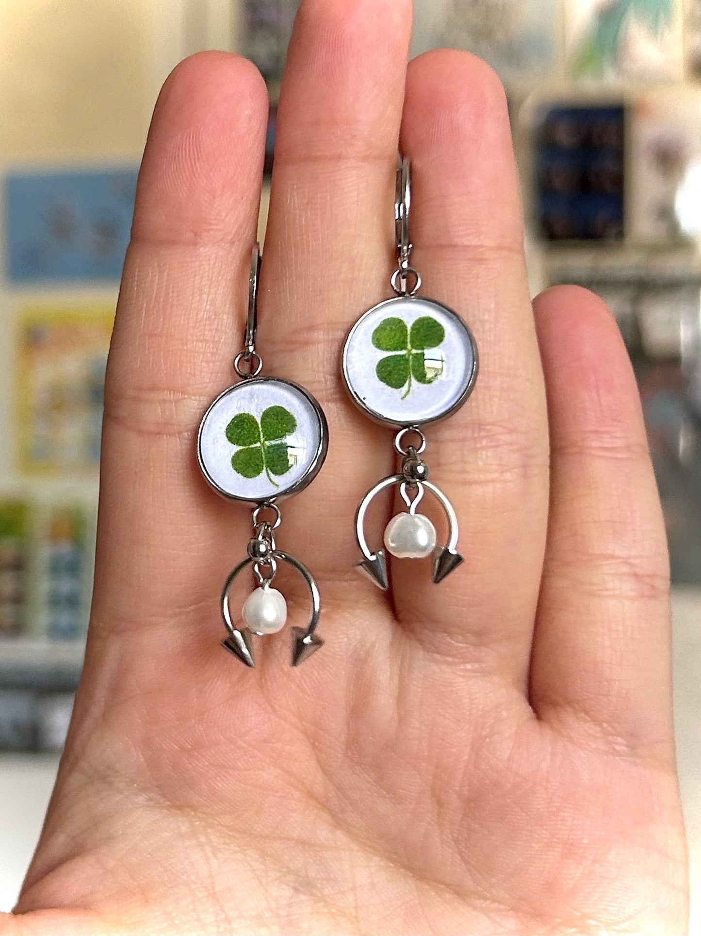 bubble botanical earrings