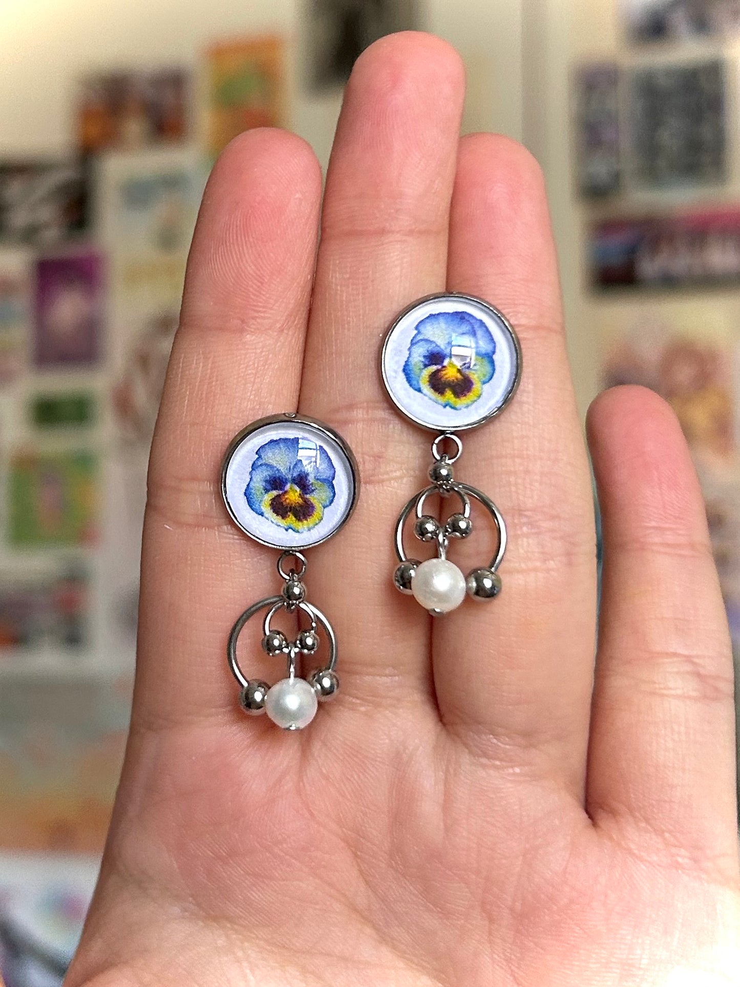 bubble botanical earrings