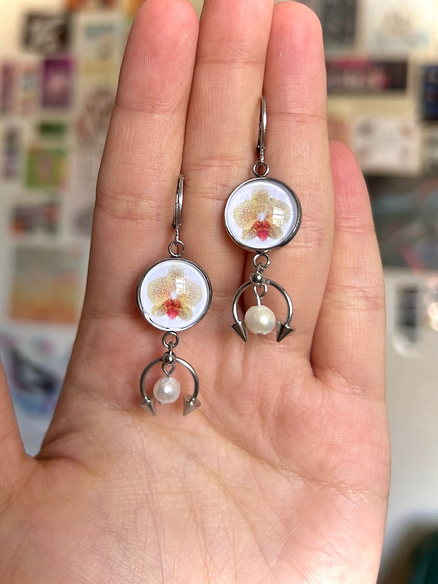 bubble botanical earrings