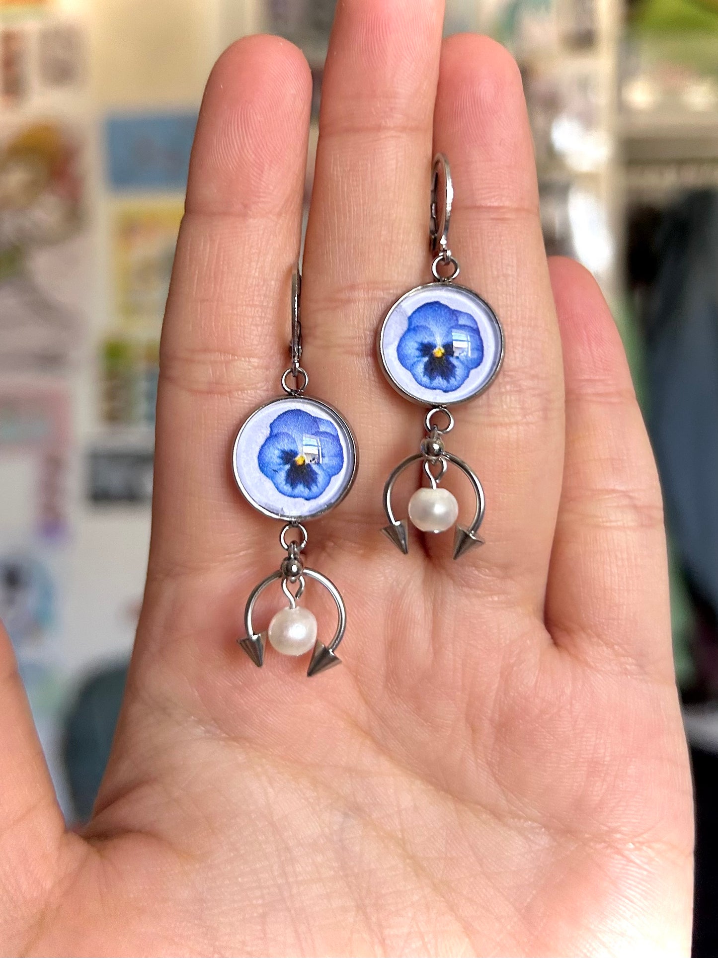 bubble botanical earrings