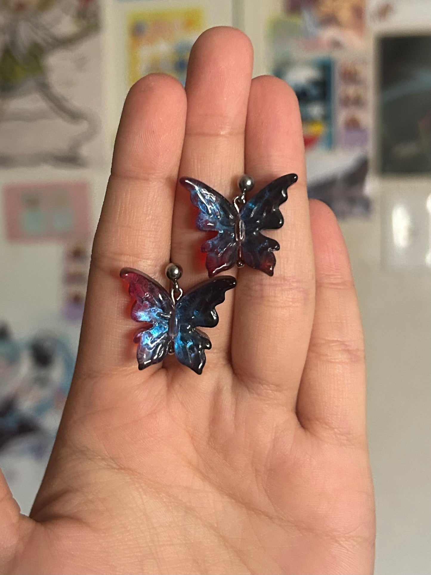 butterfly sweetheart studs (red-spotted purple)