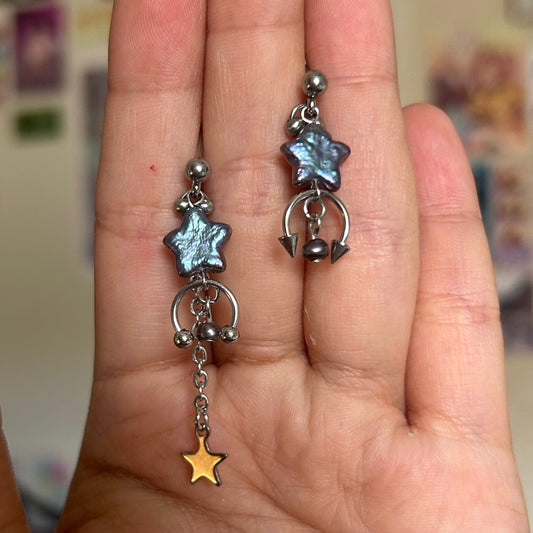 peacock shooting star studs