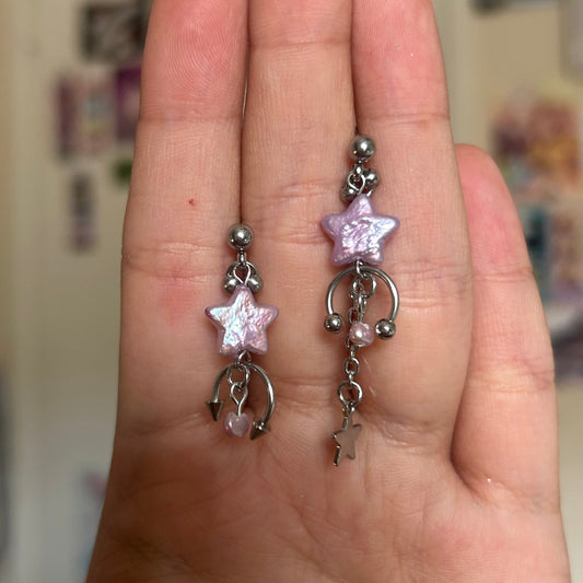 lilac shooting star studs