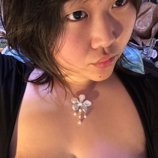 orchid dew drop necklace
