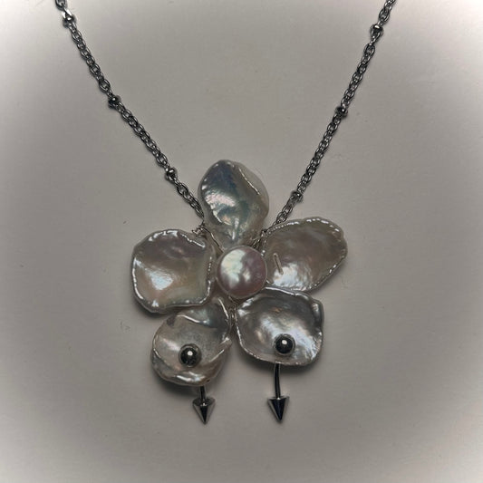 white angel bites orchid necklace