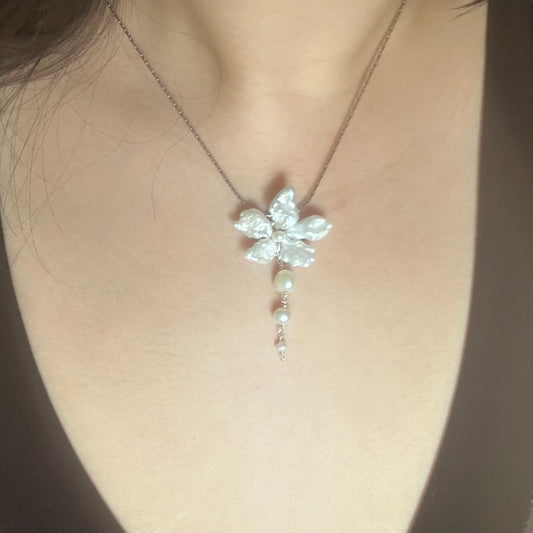 single orchid drop necklace