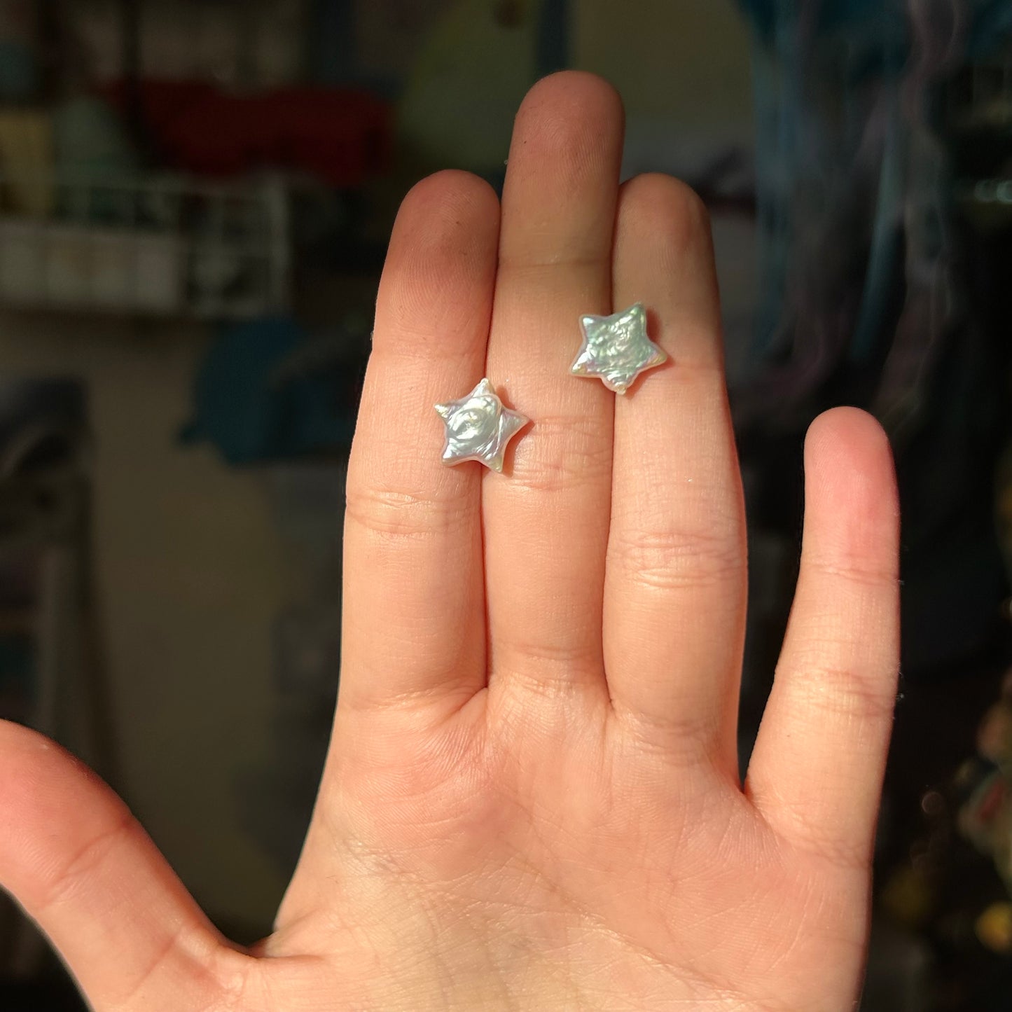 star pearl studs