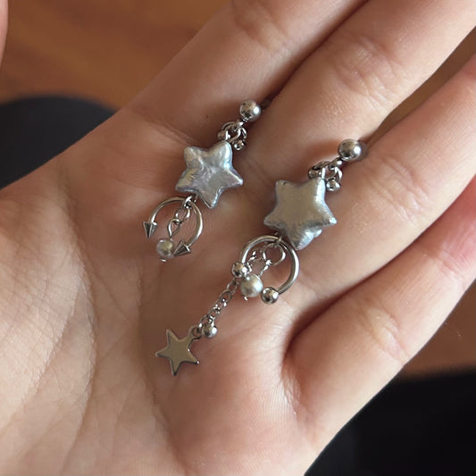 gray shooting star studs