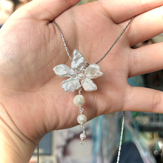single orchid drop necklace