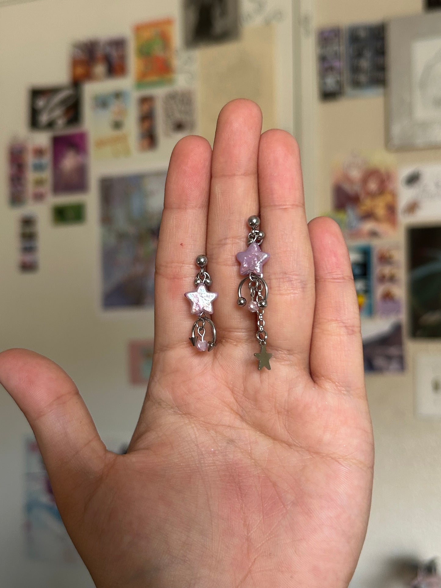 lilac shooting star studs