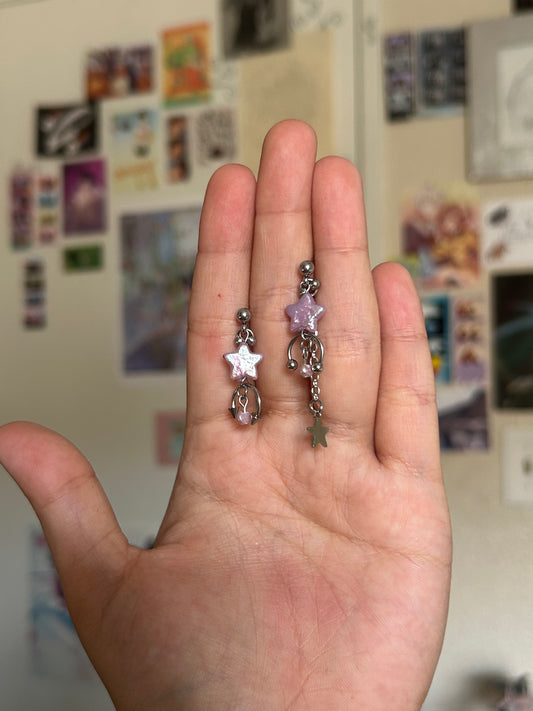 lilac shooting star studs