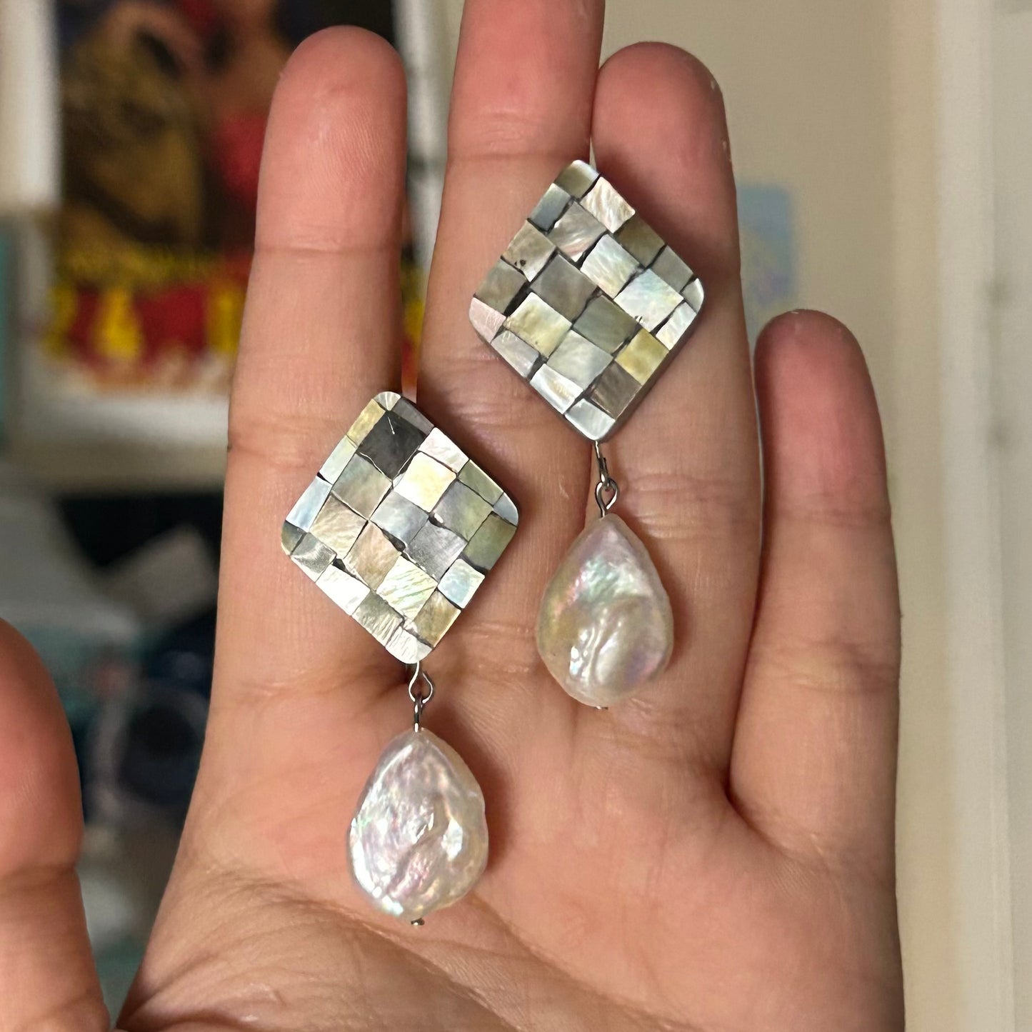 tiled abalone studs
