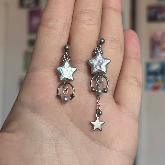 gray shooting star studs