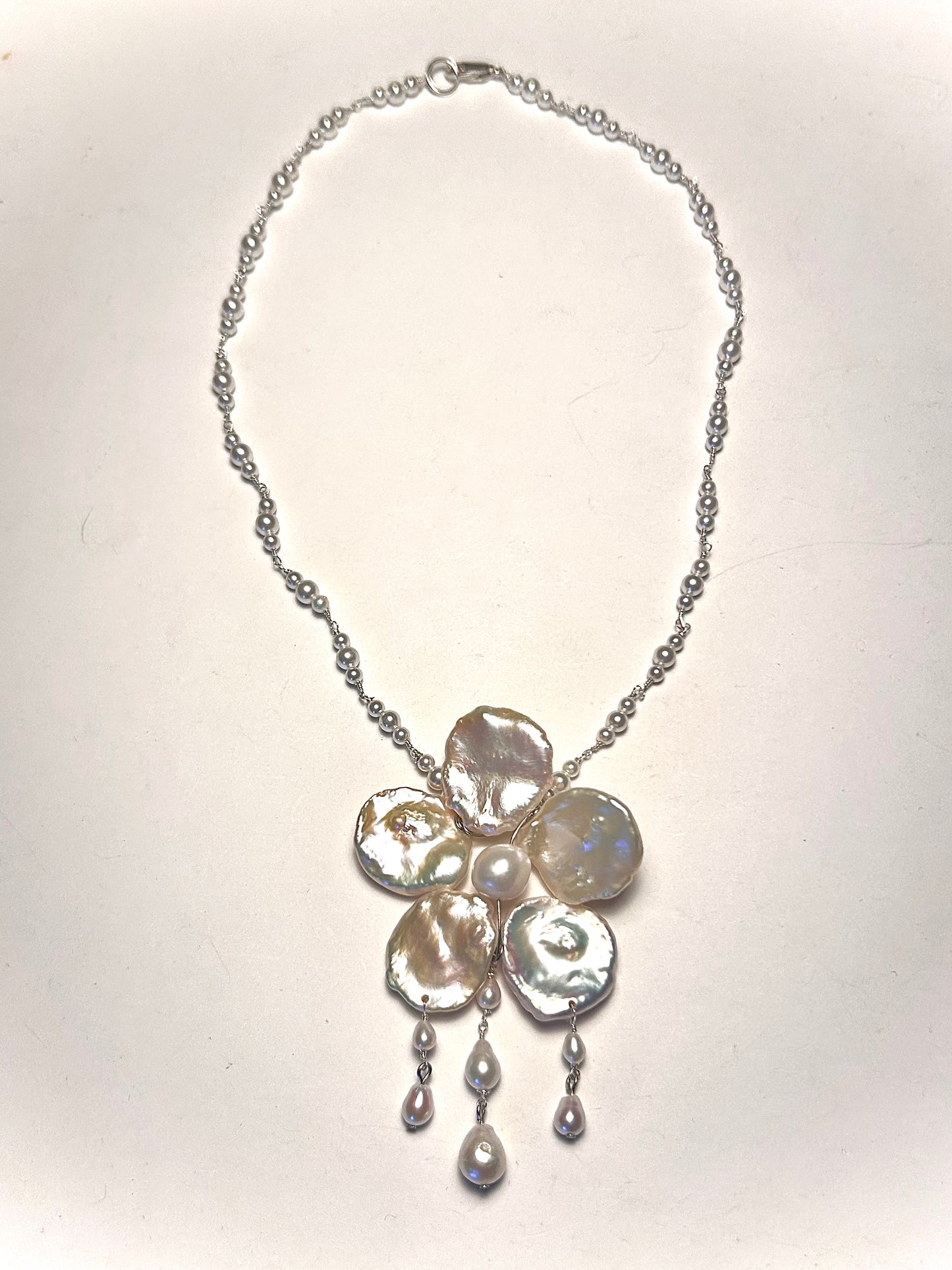 peony dew drop pearl necklace