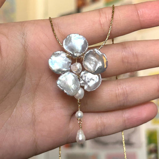 gold orchid pendant necklace